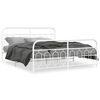 vidaXL Estrutura de cama com cabeceira e p&eacute;s 193x203 cm metal branco