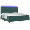 vidaXL Cama Box Spring LED Verde Escuro 200 x 200 cm tecido