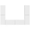 vidaXL Conjunto de m&oacute;vel de TV 6 pcs Branco Madeira processada