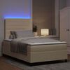 vidaXL Cama Box com colch&atilde;o com led Creme 120 x 200 cm tecido