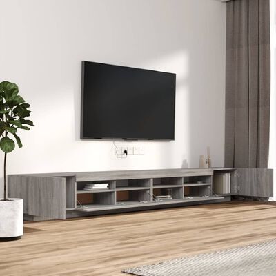 vidaXL Conjunto móveis de TV 3 pcs c/ LEDs madeira sonoma cinzento
