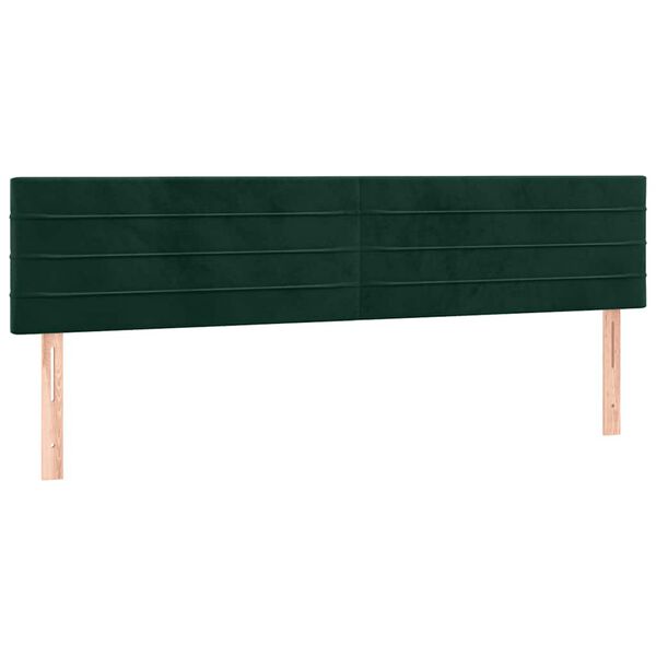 vidaXL Cabeceira de cama 2 pcs veludo 80x5x78/88 cm verde-escuro
