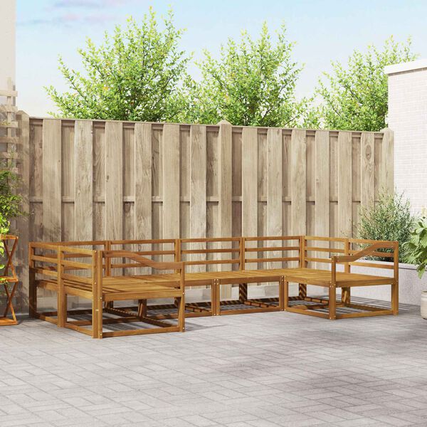 vidaXL Conjunto de Sof&aacute;s para Exterior 6 pcs Natural