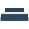 vidaXL Estrutura de cama otomana com colch&atilde;o 180x200 cm azul escuro