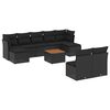 vidaXL 10 pcs conjunto sof&aacute;s de jardim c/ almofad&otilde;es vime PE preto