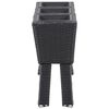 vidaXL Floreira de jardim c/ pernas e 3 vasos 72x25x50cm vime PE preto