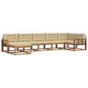 vidaXL Conjunto de Sof&aacute;s para Exterior 7 pcs Natural e Bege