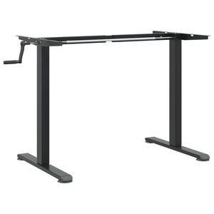 vidaXL Estrutura de secret&aacute;ria de p&eacute; (94-135)x60x(70-114)cm a&ccedil;o preto