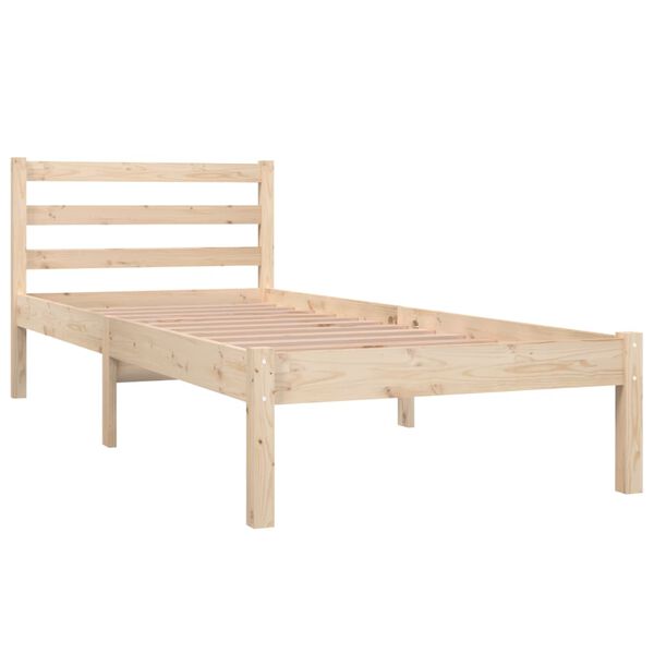 vidaXL Estrutura de cama pequena solteiro 75x190 cm pinho maci&ccedil;o