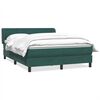 vidaXL Cama box spring com colch&atilde;o 160x210 cm veludo verde escuro