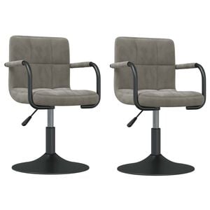 vidaXL Cadeiras de jantar girat&oacute;rias 2 pcs veludo cinzento-claro