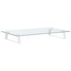 vidaXL Suporte para monitor 60x35x8 cm vidro temperado e metal branco