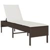 vidaXL Espregui&ccedil;adeira com almofad&atilde;o 55x200x44cm vime PE castanho