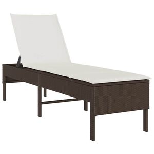 vidaXL Espregui&ccedil;adeira com almofad&atilde;o 55x200x44cm vime PE castanho