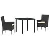 vidaXL Conjunto de Jantar para Jardim com almofada 5 pcs Bege vime PE