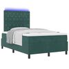 vidaXL Cama Box Spring LED Verde Escuro 120 x 190 cm Veludo