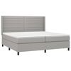 vidaXL Cama box spring c/ colch&atilde;o e LED 200x200 cm tecido cinza-claro