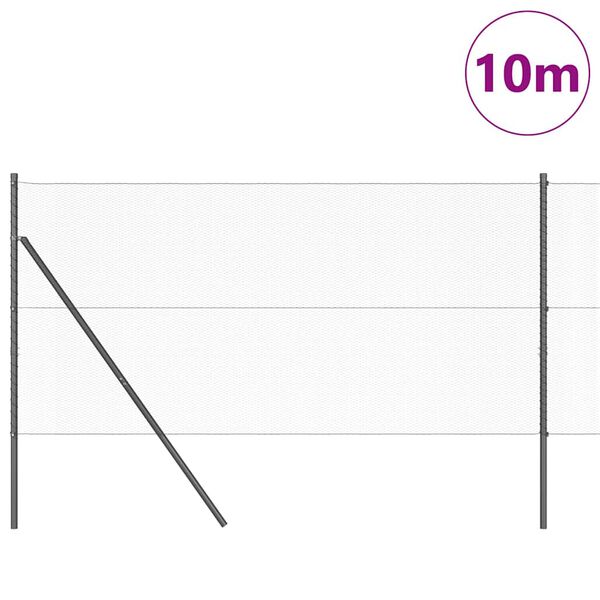 vidaXL Poste de Cerca Cinzeto 10 x 1 m (malha de 13 mm) A&ccedil;o e PVC