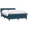 vidaXL Cama box spring com colch&atilde;o 160x210 cm veludo azul escuro