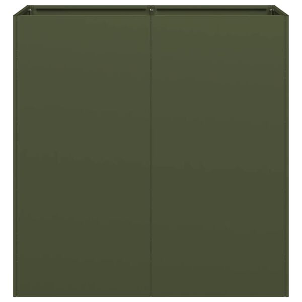 vidaXL Vaso floreira 80x40x80 cm a&ccedil;o laminado a frio verde