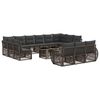 vidaXL Conjunto de Sof&aacute; de Jardim 14 unid. Cinza e Cinza Escuro