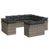 vidaXL 11 pcs conjunto sof&aacute;s de jardim c/ almofad&otilde;es vime PE cinzento