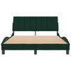 vidaXL Estrutura de cama sem colch&atilde;o Hanko 140x200 cm veludo verde-escuro