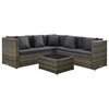 vidaXL 4 pcs conjunto lounge de jardim c/ almofadões vime PE cinzento