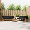 vidaXL Conjunto de Sof&aacute;s para Exterior 9 pcs Natural e Preto