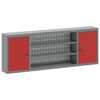 vidaXL Arm&aacute;rio de Ferramentas Vermelho e Cinza 150 x 20 x 55 cm