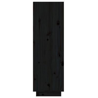 vidaXL Sapateira 60x34x105 cm madeira de pinho maciça preto