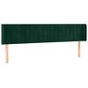 vidaXL Cabeceira cama c/ luzes LED veludo 203x16x78/88 cm verde-escuro