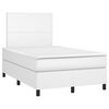 vidaXL Cama box spring c/colchão/LED 120x190cm couro artificial branco