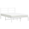 vidaXL Estrutura de cama com cabeceira 140x190 cm metal branco