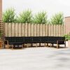 vidaXL Conjunto de Sof&aacute;s para Exterior 8 pcs Natural e Preto