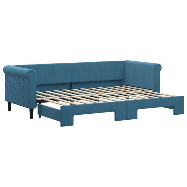 vidaXL Sof&aacute;-cama com gavet&atilde;o 80x200 cm veludo azul