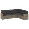 vidaXL 6 pcs conjunto sof&aacute;s de jardim com almofad&otilde;es vime cinzento