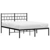 vidaXL Estrutura de cama com cabeceira 140x190 cm metal preto