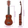 vidaXL Conjunto ukulele soprano infantil c/ saco madeira escura 21"