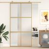 vidaXL Porta deslizante 102,5x205 cm vidro ESG fosco/alum&iacute;nio dourado