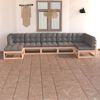 vidaXL 7 pcs conjunto lounge de jardim c/ almofadões pinho maciço