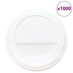 vidaXL Tampas para copos caf&eacute; papel &Oslash;80 mm 8oz 1000 un pl&aacute;stico branco