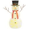 vidaXL Boneco de neve decorativo com luz LED tecido de luxo 90 cm