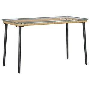 vidaXL Mesa de Jardim Natural 80 x 40 x 45 cm vime PE