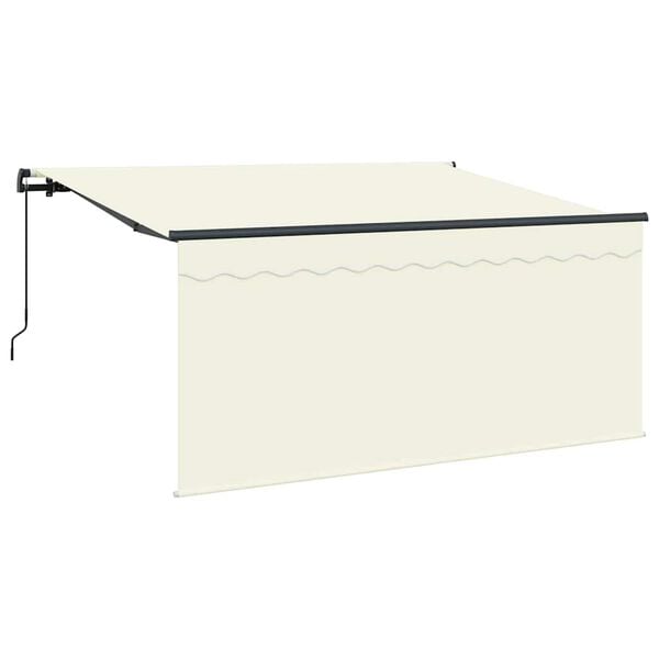 vidaXL Toldo Retr&aacute;til Manual Creme 300 x 200 cm Poli&eacute;ster e Alum&iacute;nio