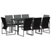 vidaXL Conjunto de Jantar para Jardim 9 unid. Preto e Anthracite