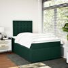 vidaXL Cama boxspring com colch&atilde;o 120x200 cm veludo verde-escuro