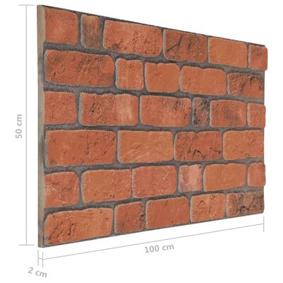 vidaXL Painéis de parede 3D design tijolos cor terracota 10 pcs EPS