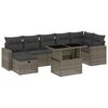 vidaXL 8 pcs conjunto sof&aacute;s de jardim c/ almofad&otilde;es vime PE cinzento