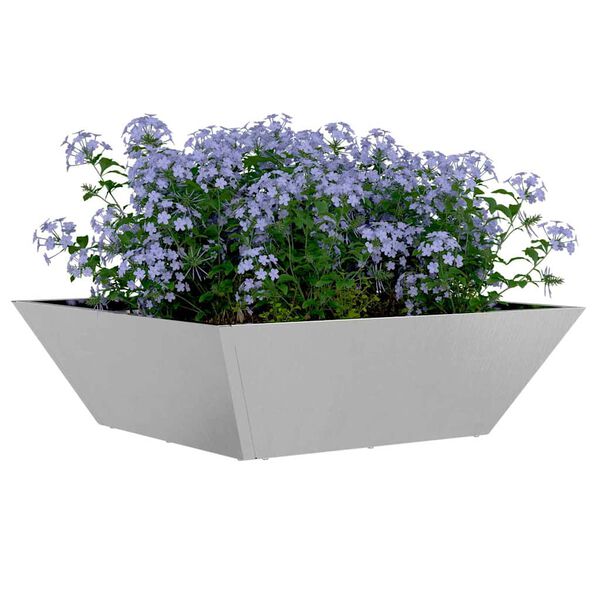 vidaXL Vaso de Jardim Prateado 50 x 50 x 15 cm A&ccedil;o inoxid&aacute;vel